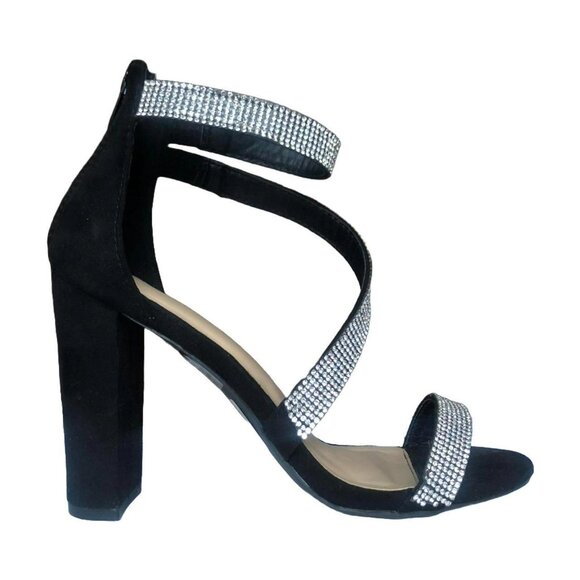 Urban Planet Rhinestone Black Heels - Picture 4 of 7